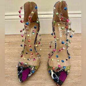 Multicolor Studded Women's Shoes